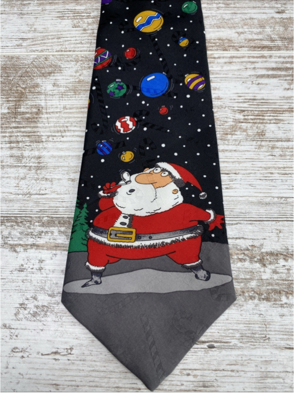 Vintage Hallmark Yuletide Greetings Santa Christmas Tie Space Novelty USA Made